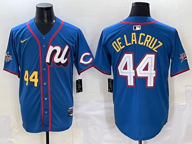 Men 2025 Cincinnati Reds #44 De Lacruz Blue All star Nike MLB Jersey style 7->cincinnati reds->MLB Jersey